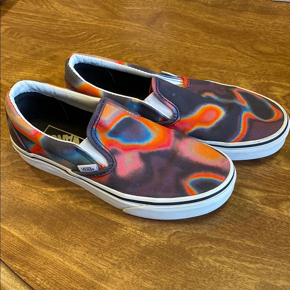 Vans Flame Pattern Red and Orange Sneakers